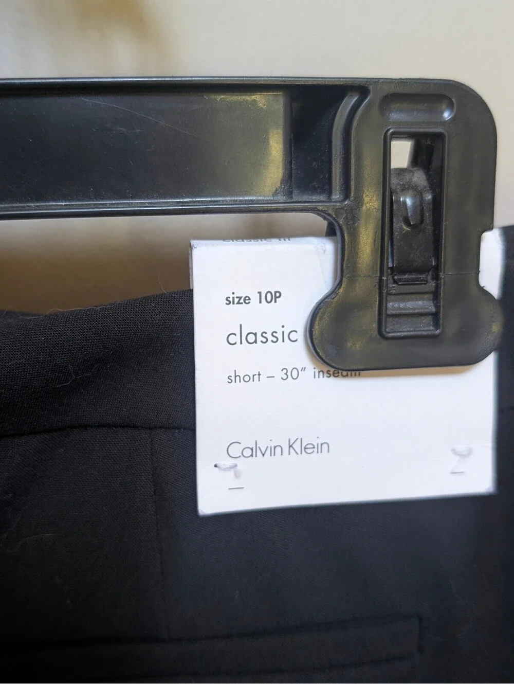Calvin Klein Petites Classic Fit Black Dress Pants, Size 10P, Short 30